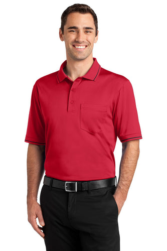 CornerStone Red/ Black CS415 polo shirts with custom logos