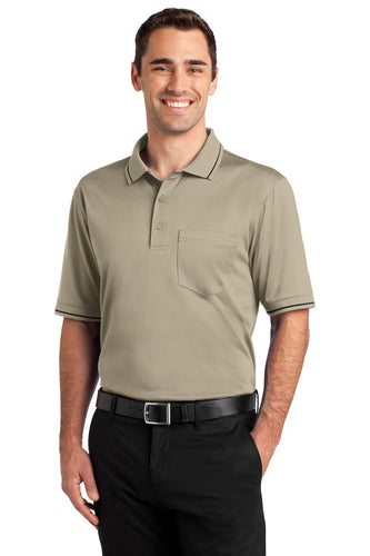 CornerStone Tan/ Black CS415 polo shirts with custom logos