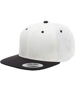 Yupoong Adult 6-Panel Structured Flat Visor Classic Snapback 6089 NATURAL/ BLACK