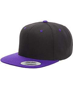 Yupoong Adult 6-Panel Structured Flat Visor Classic Snapback 6089 BLACK/ PURPLE