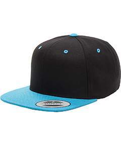 Yupoong Adult 6-Panel Structured Flat Visor Classic Snapback 6089 BLACK/ TEAL