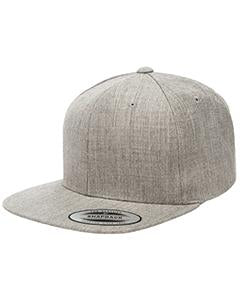 Yupoong Adult 6-Panel Structured Flat Visor Classic Snapback 6089 HEATHER GREY
