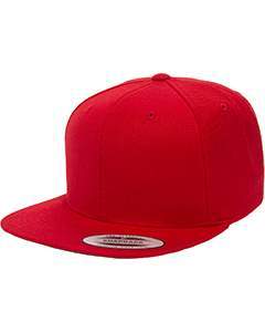 Yupoong Adult 6-Panel Structured Flat Visor Classic Snapback 6089 RED