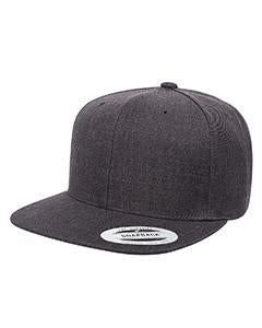 Yupoong Adult 6-Panel Structured Flat Visor Classic Snapback 6089 DARK HEATHER