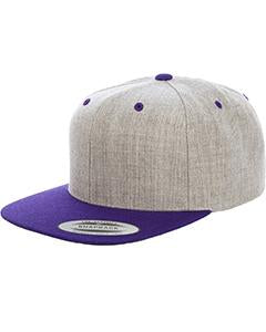 Yupoong Adult 6-Panel Structured Flat Visor Classic Two Tone Snapback 6089MT HEATHER/ PURPLE