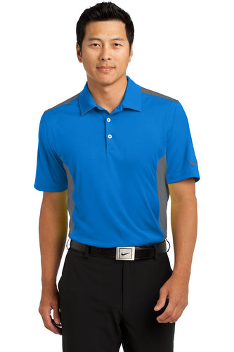 nike aero blue/ dark grey 632418 custom polo shirts with logo