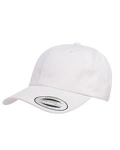 Yupoong Adult Peached Cotton Twill Dad Cap 6245PT WHITE