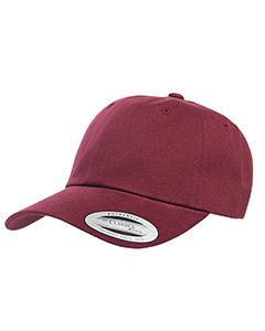Yupoong Adult Peached Cotton Twill Dad Cap 6245PT MAROON