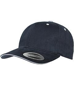 Yupoong Adult Brushed Cotton Twill 6-Panel Mid-Profile Sandwich Cap 6262S NAVY/ WHITE