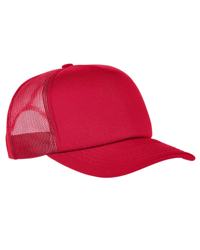 Yupoong Adult Classics Curved Visor Foam Trucker Cap Red