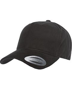 Yupoong Adult Brushed Cotton Twill Mid-Profile Cap 6363V BLACK