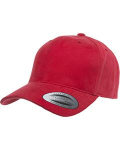 Yupoong Adult Brushed Cotton Twill Mid-Profile Cap 6363V RED