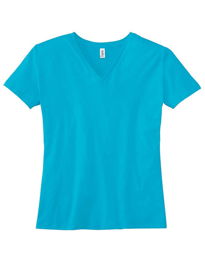 bella + canvas ladies relaxed jersey short sleeve v-neck t-shirt 6405 turquoise
