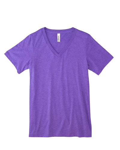 bella + canvas ladies relaxed jersey short sleeve v-neck t-shirt 6405 purple triblend