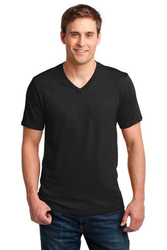 anvil combed ring spun cotton v neck t shirt 982 black