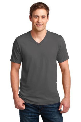 anvil combed ring spun cotton v neck t shirt 982 charcoal