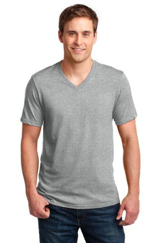 anvil combed ring spun cotton v neck t shirt 982 heather grey