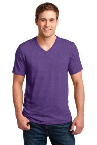 anvil combed ring spun cotton v neck t shirt 982 heather purple