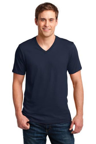 anvil combed ring spun cotton v neck t shirt 982 navy
