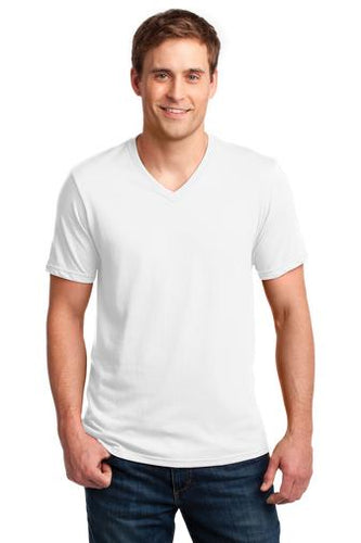 anvil combed ring spun cotton v neck t shirt 982 white