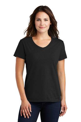 anvil ladies combed ring spun cotton v neck t shirt 88vl black