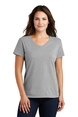 anvil ladies combed ring spun cotton v neck t shirt 88vl heather grey