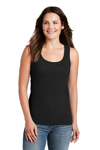 anvil ladies combed ring spun cotton tank top 882l black