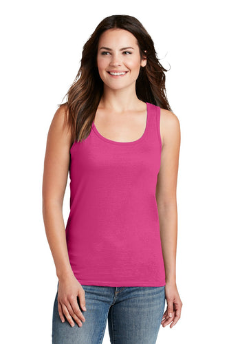anvil ladies combed ring spun cotton tank top 882l hot pink