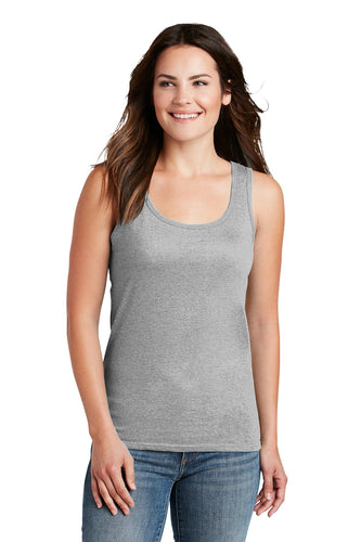 anvil ladies combed ring spun cotton tank top 882l heather grey