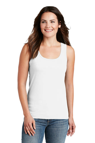 anvil ladies combed ring spun cotton tank top 882l white