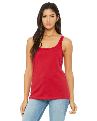 bella + canvas ladies relaxed jersey tank 6488 red