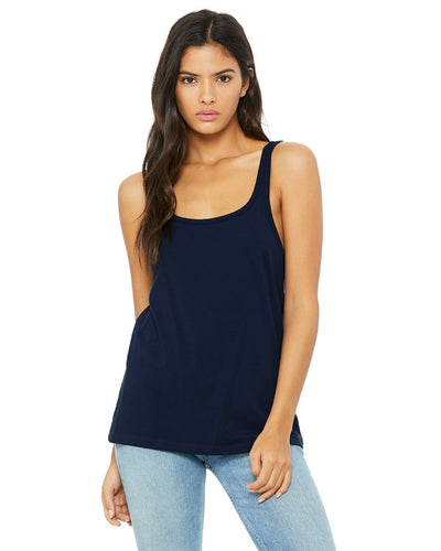 bella + canvas ladies relaxed jersey tank 6488 navy