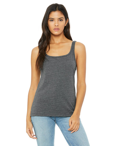 bella + canvas ladies relaxed jersey tank 6488 deep heather