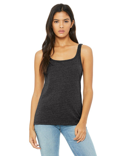 bella + canvas ladies relaxed jersey tank 6488 dk grey hthr