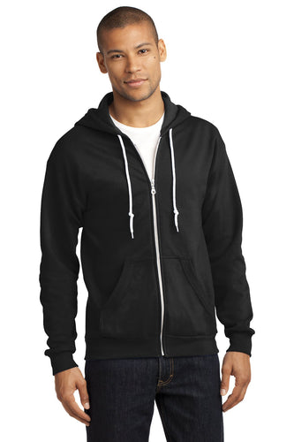 anvil full zip hooded sweatshirt 71600 black, custom embroidered sweatshirts