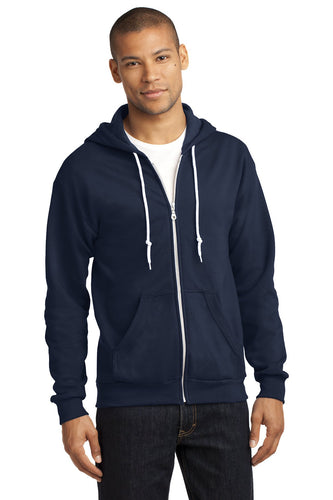 anvil full zip hooded sweatshirt 71600 navy, custom embroidered sweatshirts
