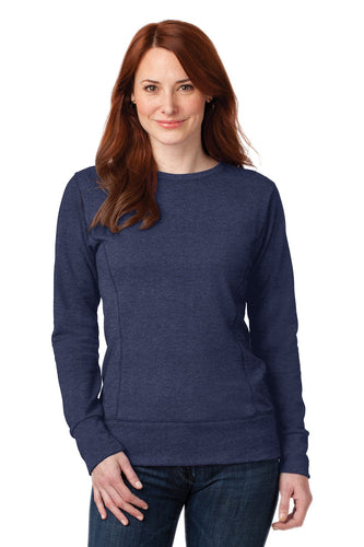 anvil ladies french terry crewneck sweatshirt 72000l heather blue, custom sweatshirts with logo