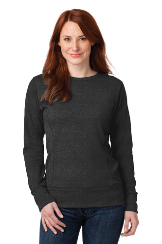 anvil ladies french terry crewneck sweatshirt 72000l heather dark grey, custom sweatshirts with logo