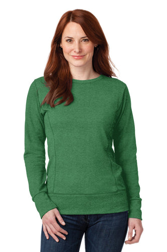 anvil ladies french terry crewneck sweatshirt 72000l heather green, custom sweatshirts with logo