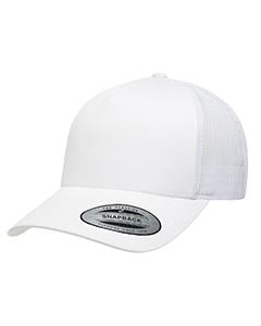 Yupoong Adult 5-Panel Retro Trucker Cap 6506 WHITE