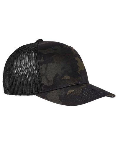 Yupoong Adult Flexfit Multicam Trucker Mesh Cap Black Multicam