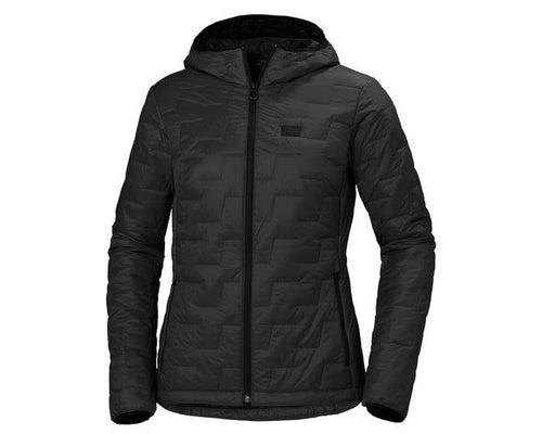 helly hansen w lifaloft hooded insulator jacket 65626 black matte, company jackets with logo