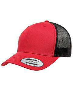 Yupoong Adult Retro Trucker Cap 6606 RED/ BLACK