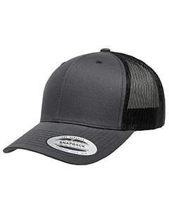 Yupoong Adult Retro Trucker Cap 6606 CHARCOAL/ BLACK