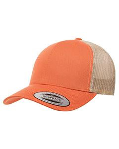 Yupoong Adult Retro Trucker Cap 6606 RUST ORANGE/KHAKI