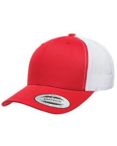 Yupoong Adult Retro Trucker Cap 6606 RED/ WHITE