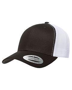 Yupoong Adult Retro Trucker Cap 6606 BLACK/WHITE