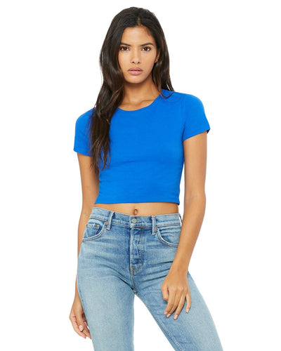 bella + canvas ladies poly-cotton crop t-shirt 6681 true royalbella + canvas ladies poly-cotton crop t-shirt 6681 black