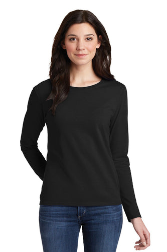 gildan ladies heavy cotton long sleeve t shirt 5400l black