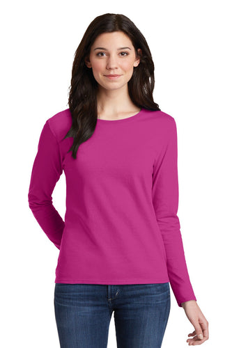 gildan ladies heavy cotton long sleeve t shirt 5400l heliconia